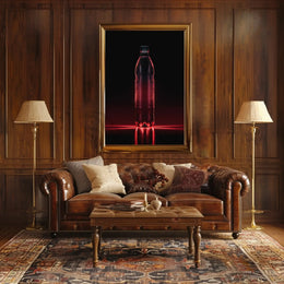 Glowing Red Bottle Art: Futuristic Sci-Fi Poster PosterGoat