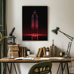 Glowing Red Bottle Art: Futuristic Sci-Fi Poster PosterGoat