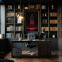 Glowing Red Bottle Art: Futuristic Sci-Fi Poster PosterGoat