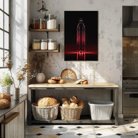 Glowing Red Bottle Art: Futuristic Sci-Fi Poster PosterGoat