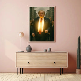 Glowing Urban Power Man Futuristic Sci-Fi Poster PosterGoat