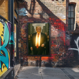 Glowing Urban Power Man Futuristic Sci-Fi Poster PosterGoat