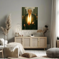 Glowing Urban Power Man Futuristic Sci-Fi Poster PosterGoat