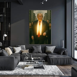 Glowing Urban Power Man Futuristic Sci-Fi Poster PosterGoat