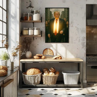 Glowing Urban Power Man Futuristic Sci-Fi Poster PosterGoat