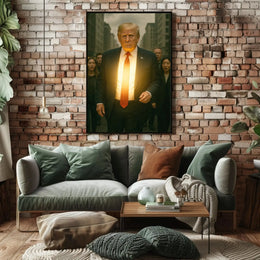 Glowing Urban Power Man Futuristic Sci-Fi Poster PosterGoat