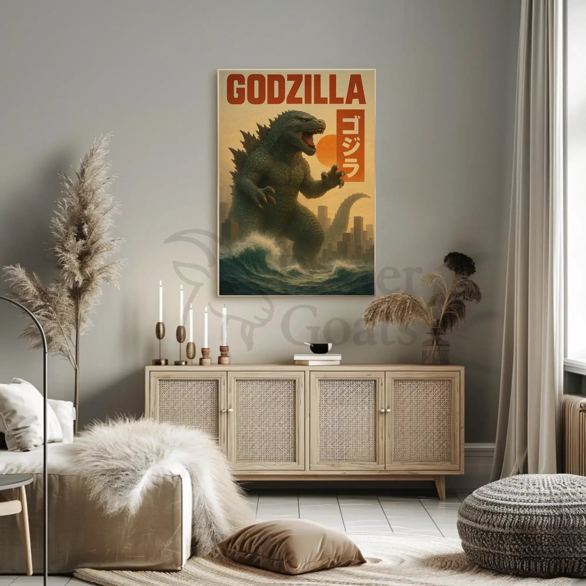 Godzilla Rampage in Tokyo Pop Culture Poster PosterGoat