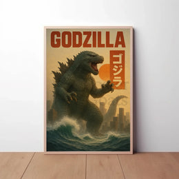 Godzilla Rampage in Tokyo Pop Culture Poster PosterGoat