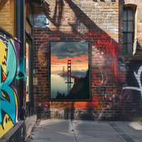 Golden Gate Bridge Sunset Travel Poster PosterGoat