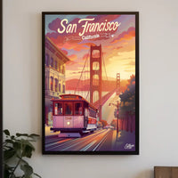 Golden Gate Bridge Vintage San Francisco Travel Poster PosterGoat