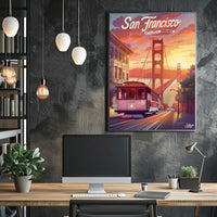 Golden Gate Bridge Vintage San Francisco Travel Poster PosterGoat
