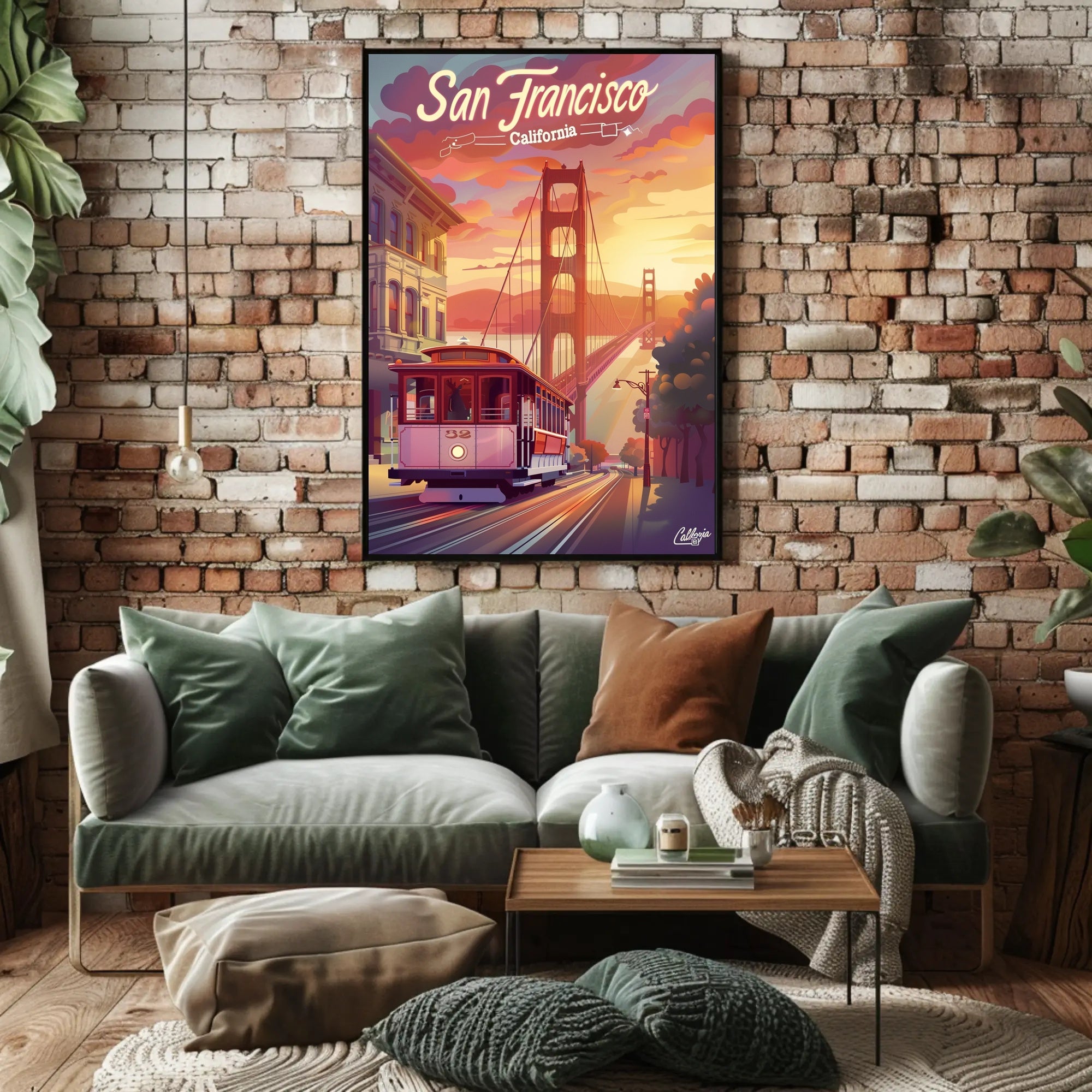 Golden Gate Bridge Vintage San Francisco Travel Poster PosterGoat