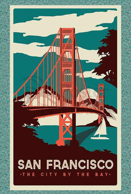 Golden Gate Bridge Vintage Travel Poster PosterGoat