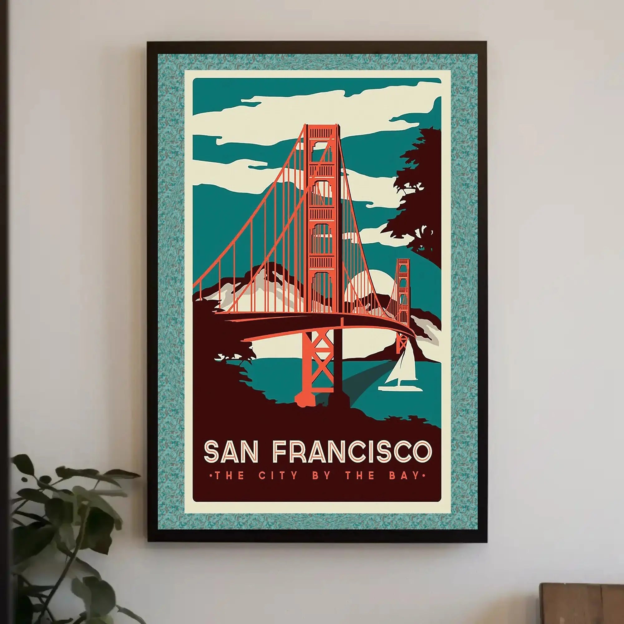 Golden Gate Bridge Vintage Travel Poster PosterGoat