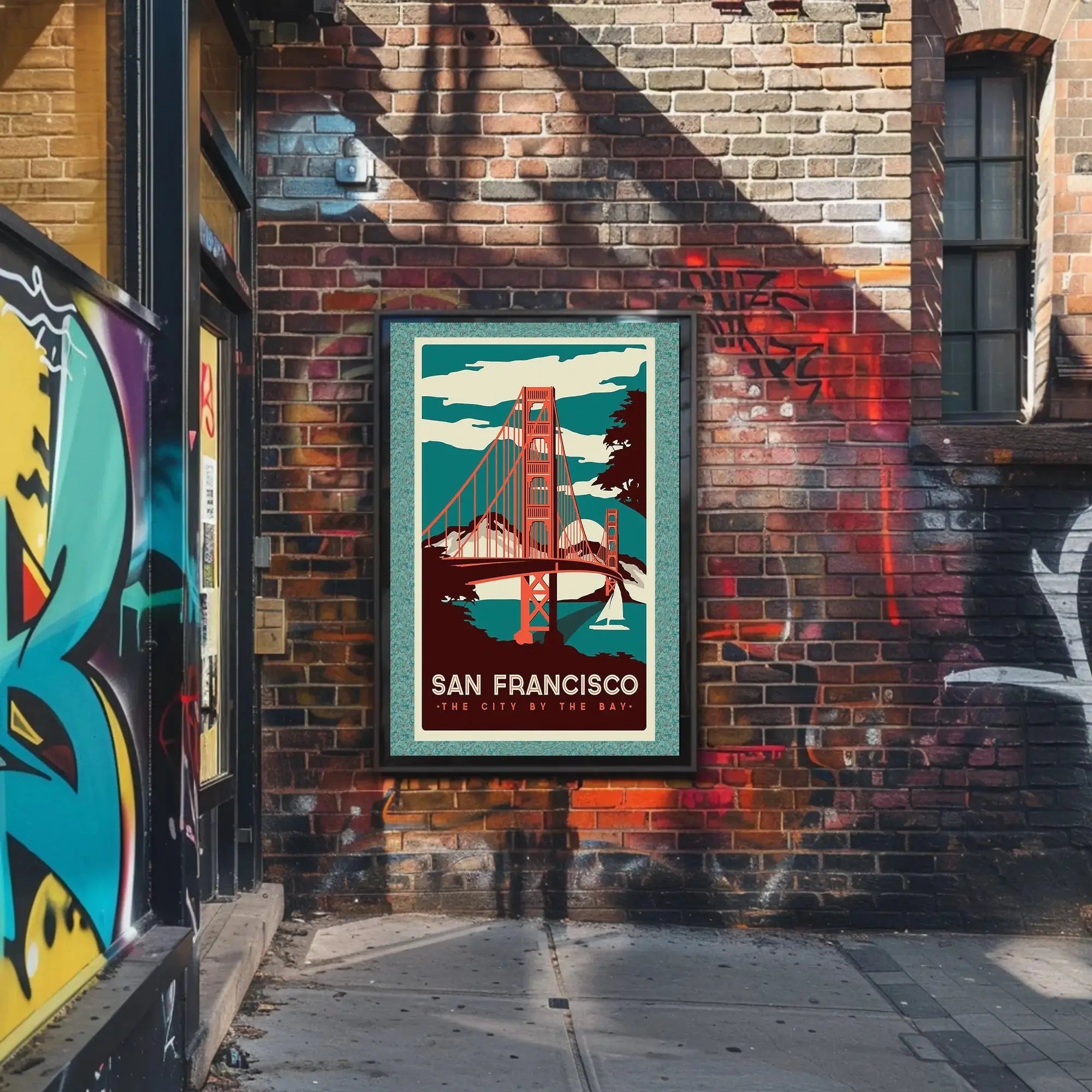 Golden Gate Bridge Vintage Travel Poster PosterGoat