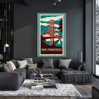 Golden Gate Bridge Vintage Travel Poster PosterGoat