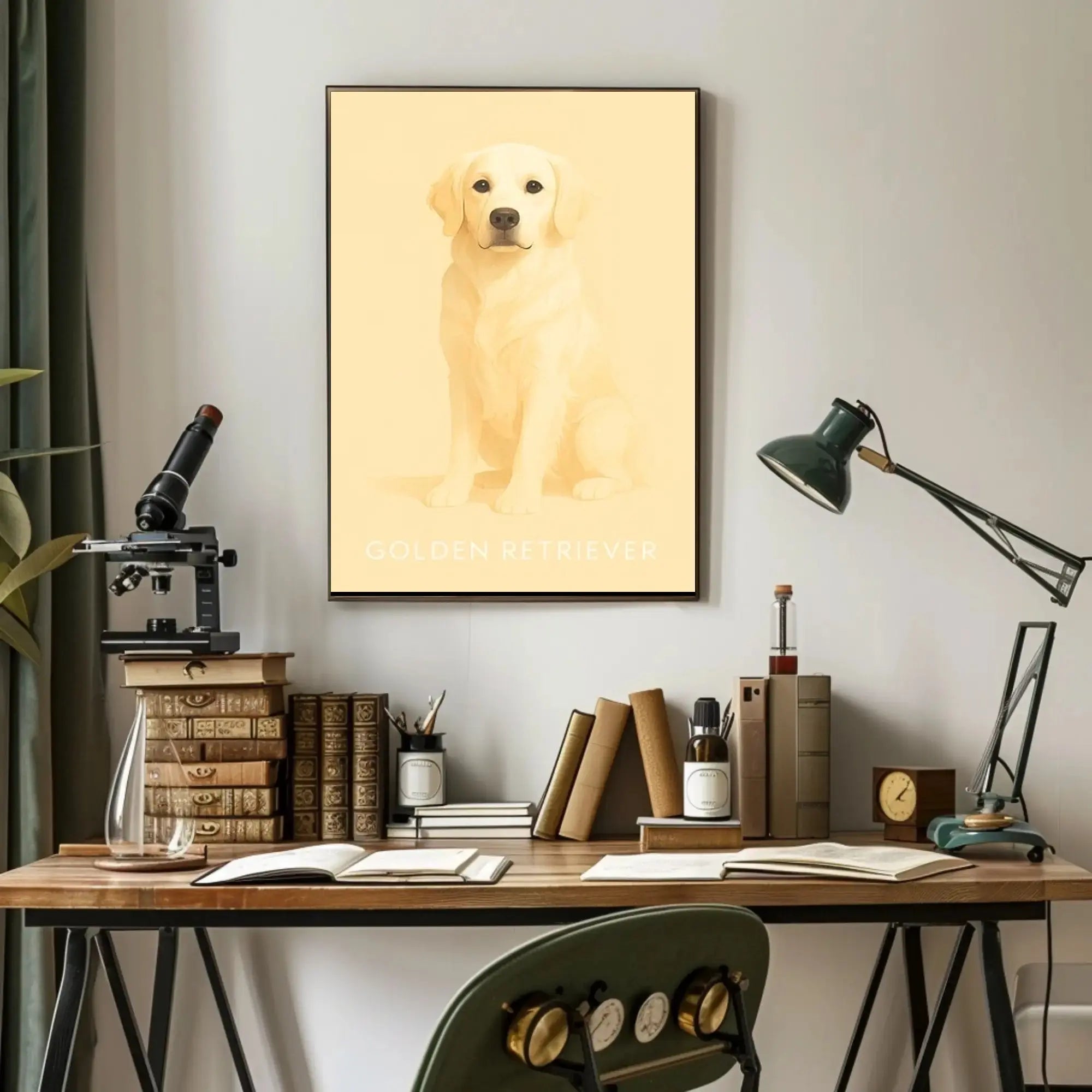 Golden Retriever Loyalty Minimalist Art Dog Breed Poster PosterGoat