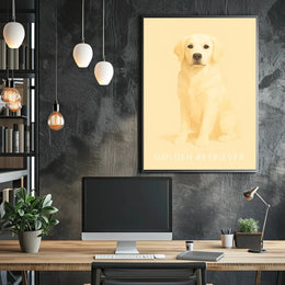 Golden Retriever Loyalty Minimalist Art Dog Breed Poster PosterGoat