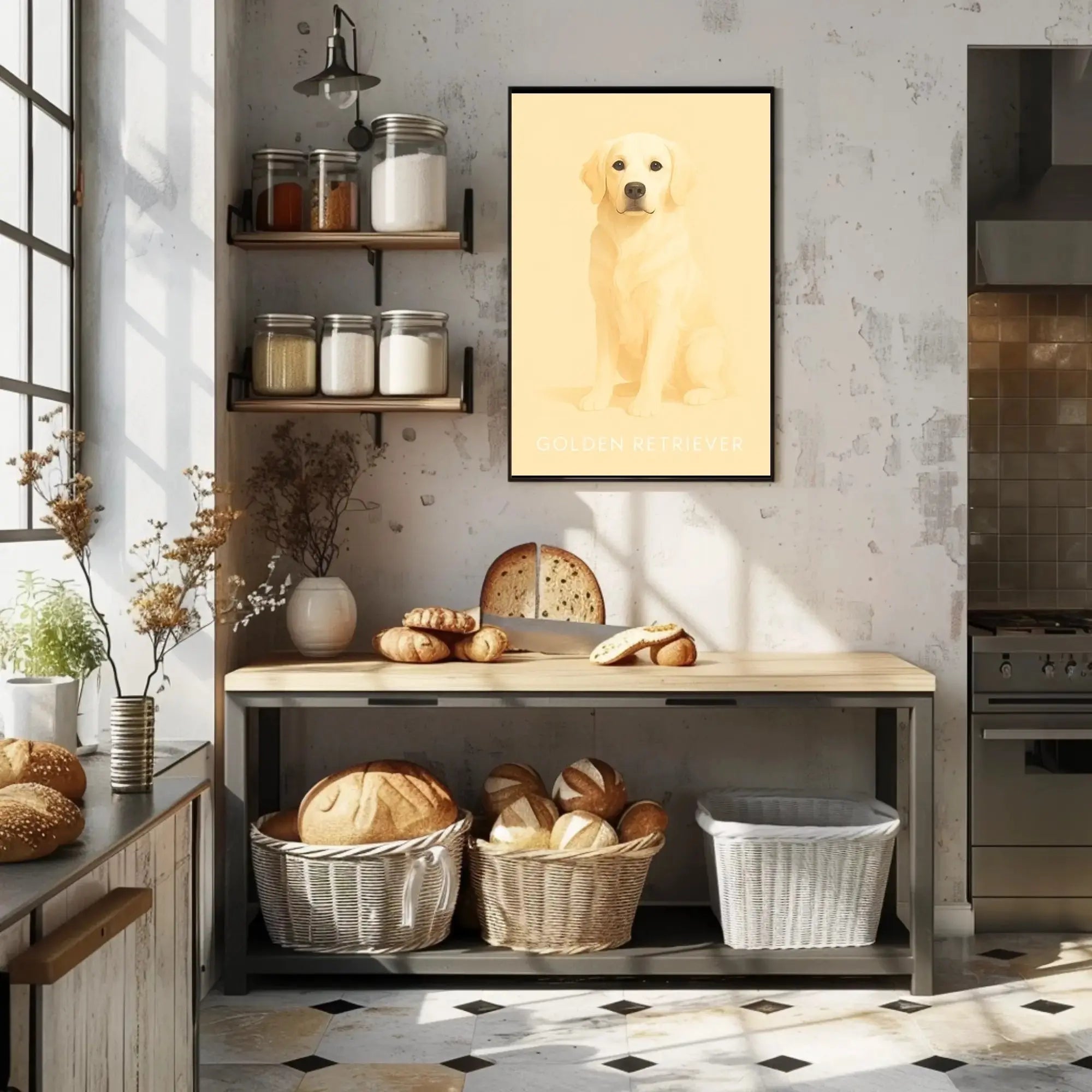 Golden Retriever Loyalty Minimalist Art Dog Breed Poster PosterGoat