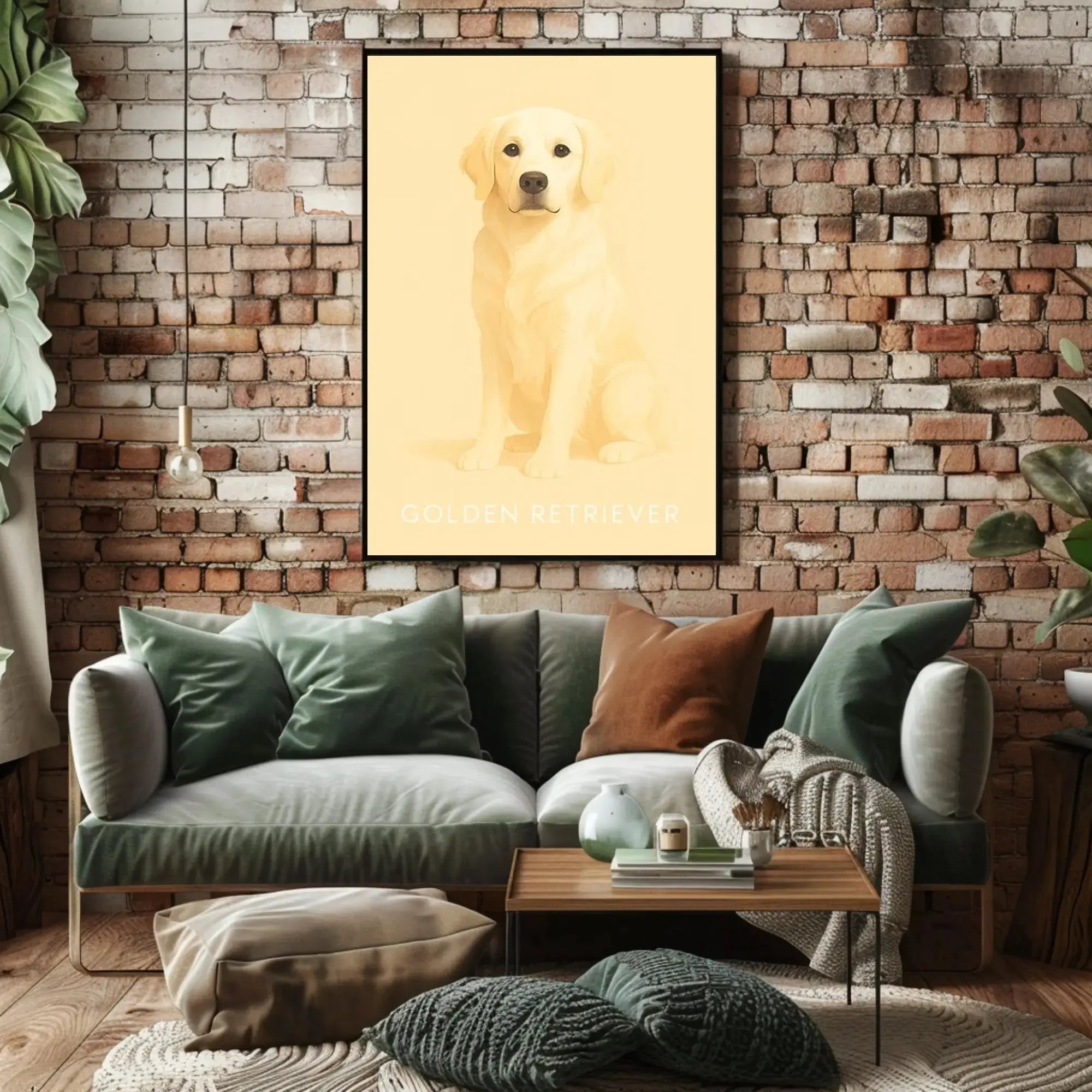 Golden Retriever Loyalty Minimalist Art Dog Breed Poster PosterGoat