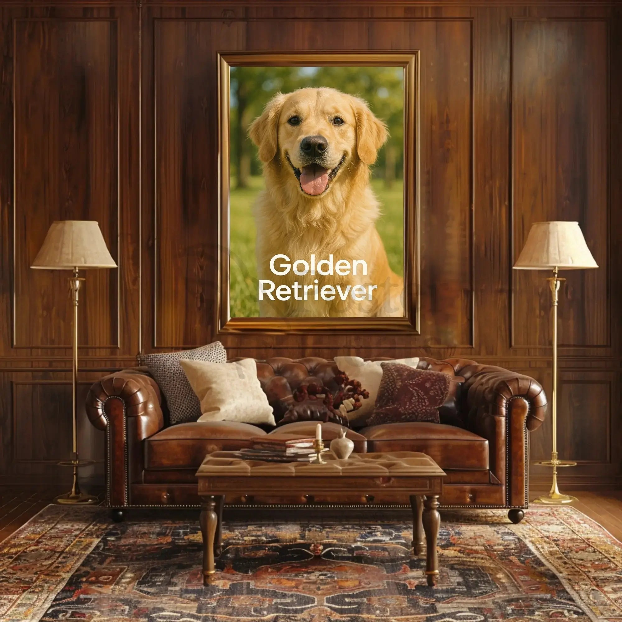 Golden Retriever Paws and Parks Dog Breed Poster PosterGoat