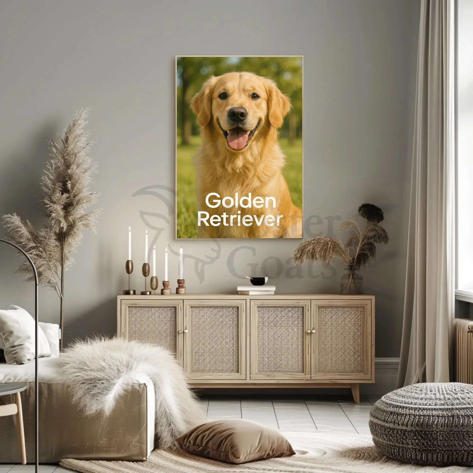 Golden Retriever Paws and Parks Dog Breed Poster PosterGoat