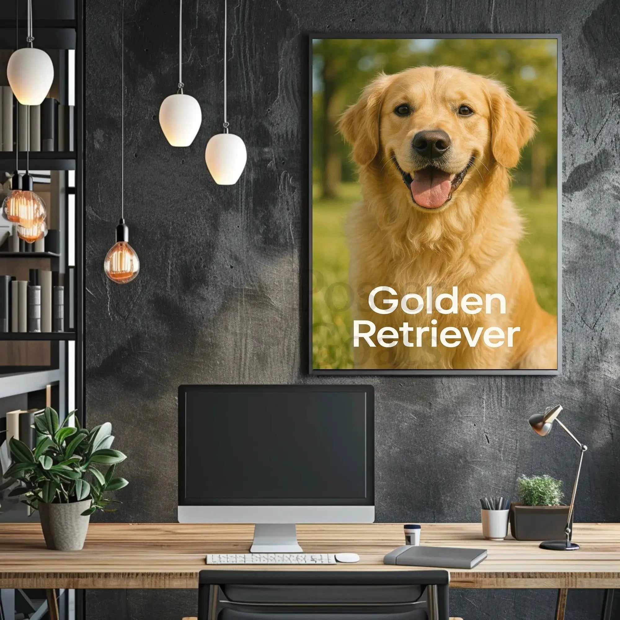 Golden Retriever Paws and Parks Dog Breed Poster PosterGoat
