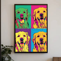 Golden Retriever Pop Art Fantasy Animal Poster PosterGoat