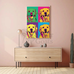 Golden Retriever Pop Art Fantasy Animal Poster PosterGoat