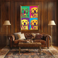 Golden Retriever Pop Art Fantasy Animal Poster PosterGoat