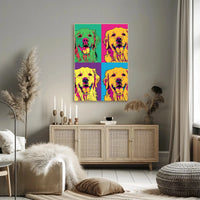 Golden Retriever Pop Art Fantasy Animal Poster PosterGoat