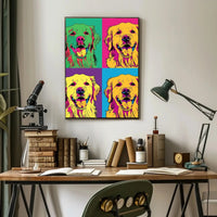 Golden Retriever Pop Art Fantasy Animal Poster PosterGoat