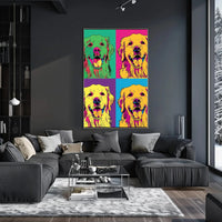 Golden Retriever Pop Art Fantasy Animal Poster PosterGoat