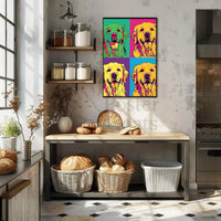 Golden Retriever Pop Art Fantasy Animal Poster PosterGoat