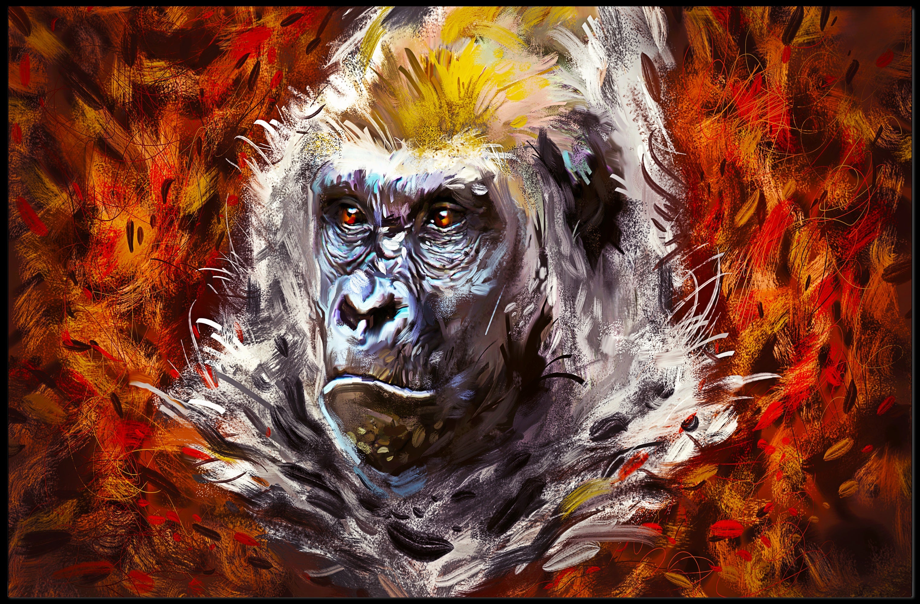 Gorilla Strength Vibrant Colors Wildlife Animal Poster PosterGoat