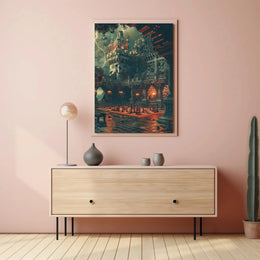Gothic Castle Chess Storm - Abstract, Artistic, or Pop Culture Poster PosterGoat