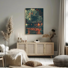 Gothic Castle Chess Storm - Abstract, Artistic, or Pop Culture Poster PosterGoat