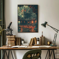 Gothic Castle Chess Storm - Abstract, Artistic, or Pop Culture Poster PosterGoat