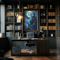 Gothic Castle Under Moonlight Artistic Poster PosterGoat