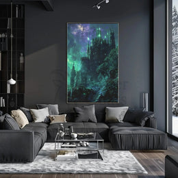 Gothic Castle Under Stars Fantasy Artistic Poster PosterGoat