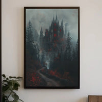 Gothic Castle in Forest Fantasy Artistic Poster PosterGoat