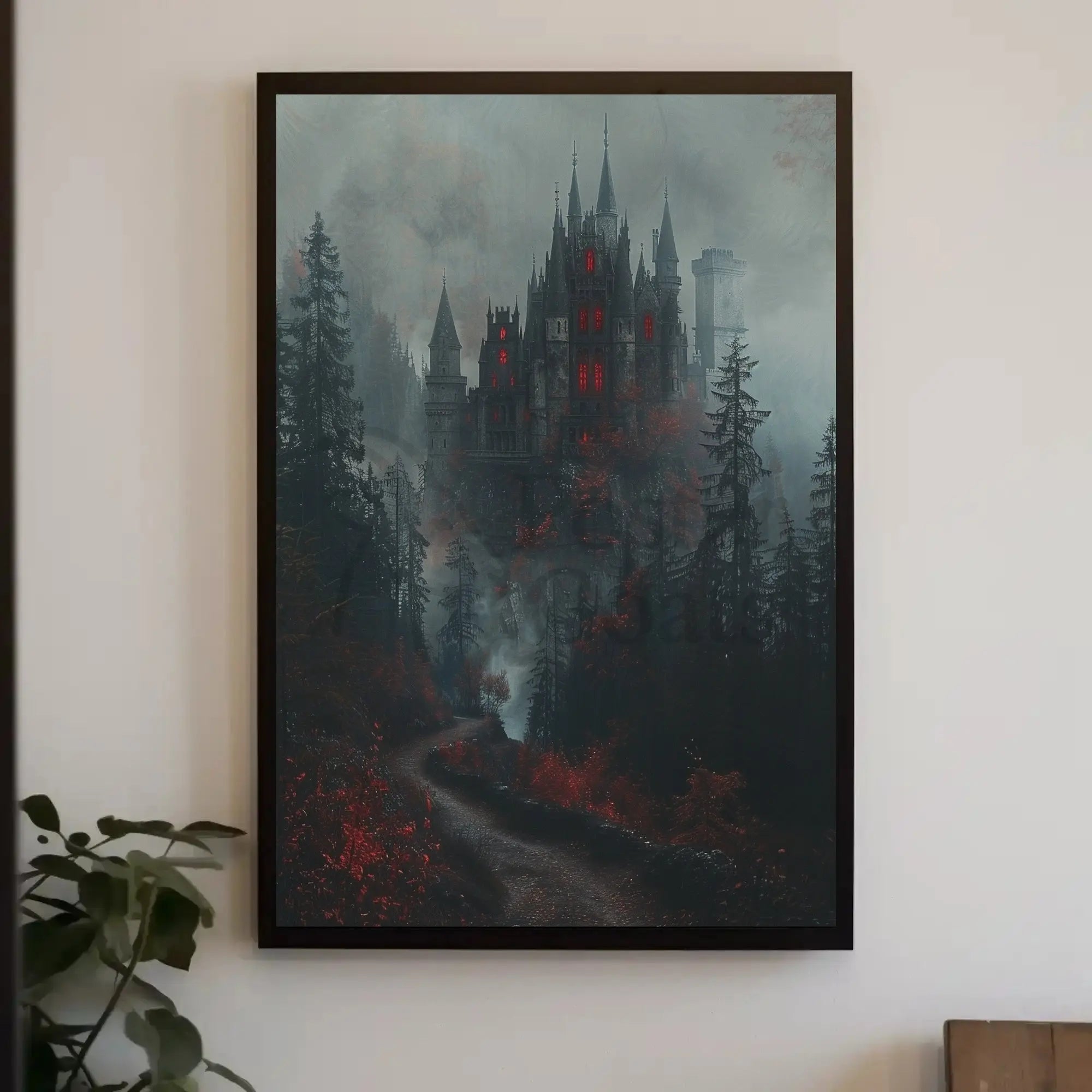 Gothic Castle in Forest Fantasy Artistic Poster PosterGoat