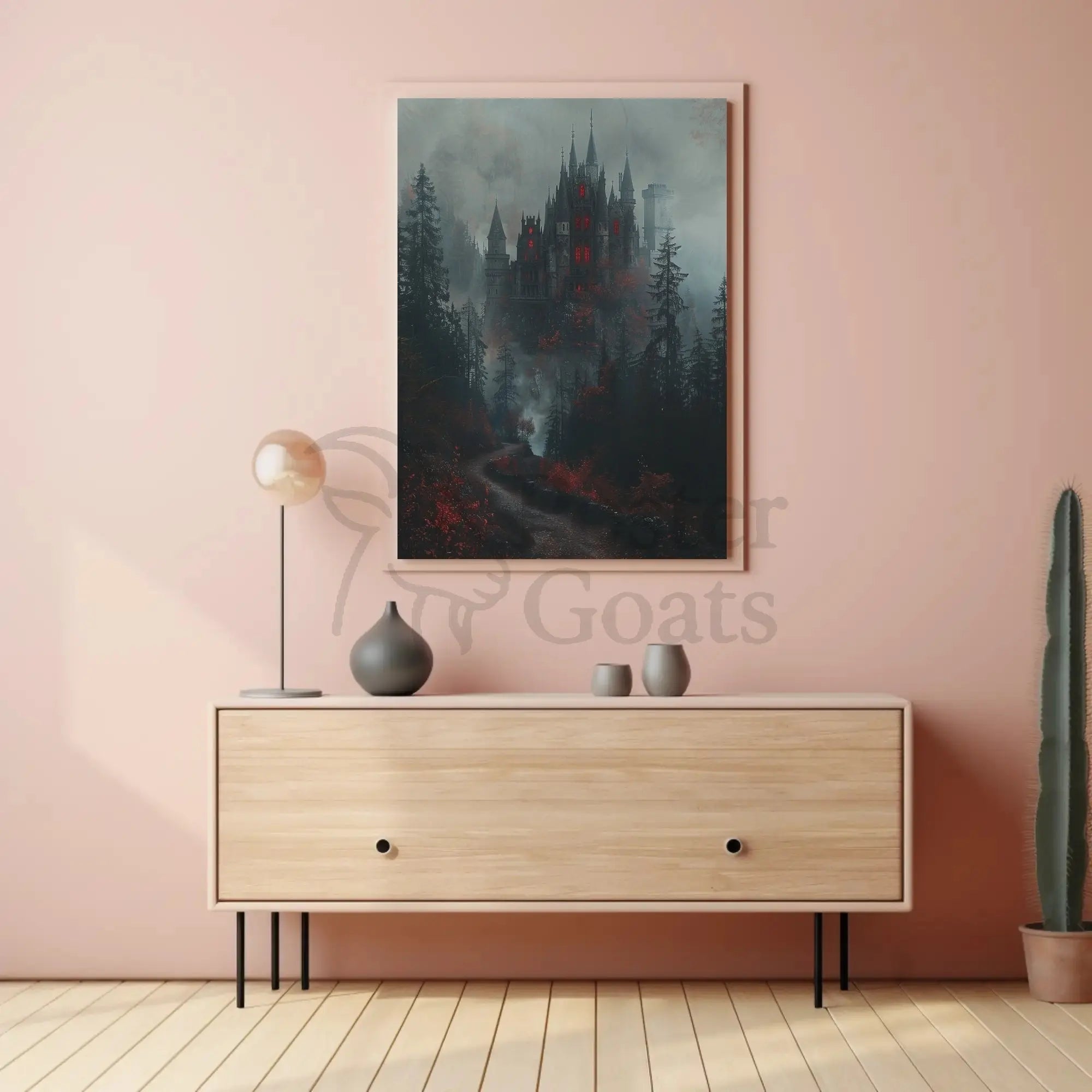 Gothic Castle in Forest Fantasy Artistic Poster PosterGoat