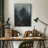 Gothic Castle in Forest Fantasy Artistic Poster PosterGoat