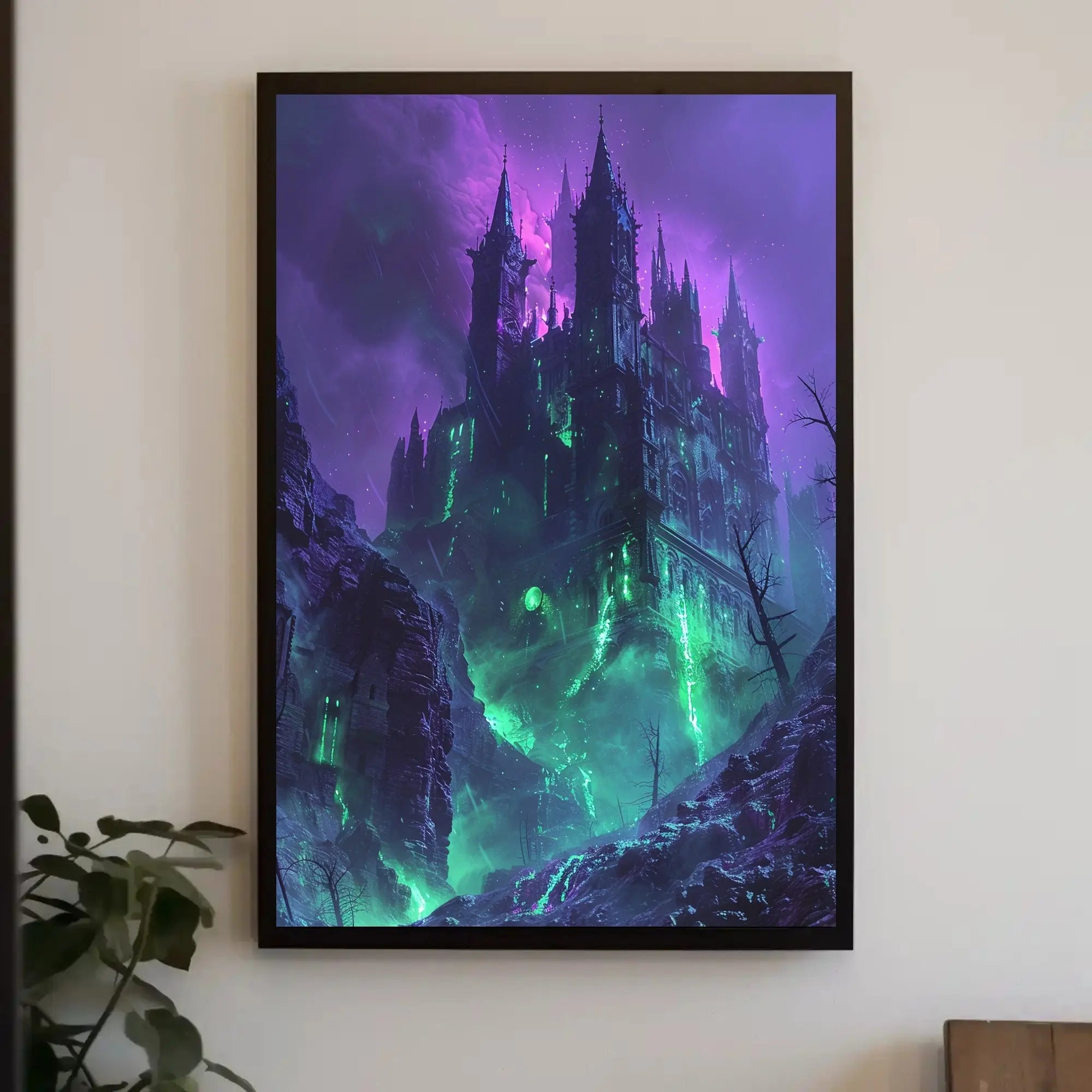 Gothic Castle in Mystical Landscape Fantasy Art Poster PosterGoat