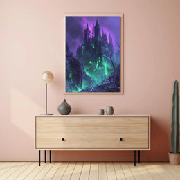 Gothic Castle in Mystical Landscape Fantasy Art Poster PosterGoat