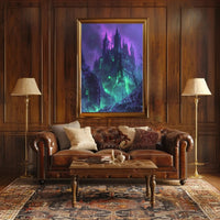 Gothic Castle in Mystical Landscape Fantasy Art Poster PosterGoat