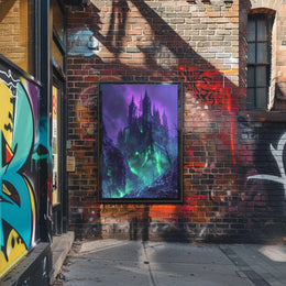 Gothic Castle in Mystical Landscape Fantasy Art Poster PosterGoat