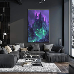 Gothic Castle in Mystical Landscape Fantasy Art Poster PosterGoat