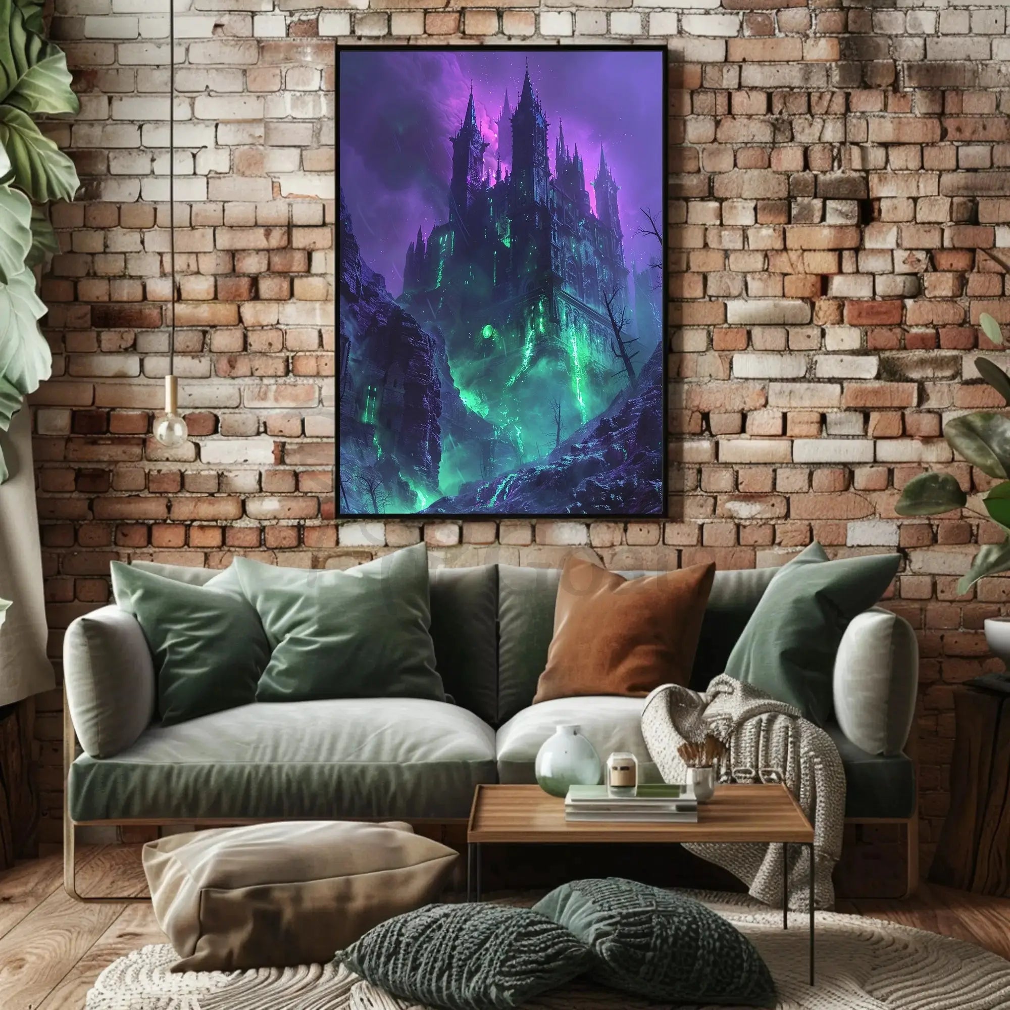 Gothic Castle in Mystical Landscape Fantasy Art Poster PosterGoat